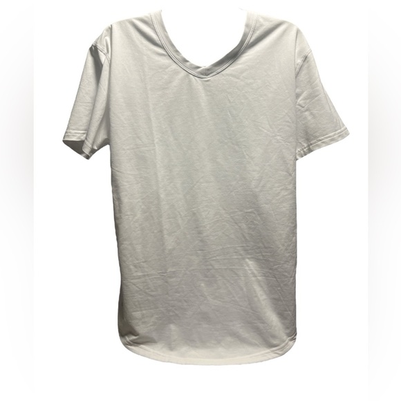 Bylt Drop Cut Short Sleeve V-Neck Tee White Medium - Picture 1 of 5